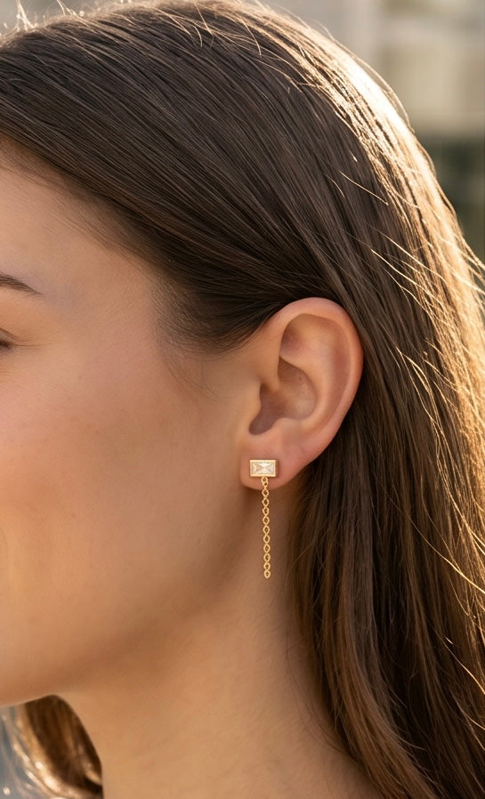 Princess Crystal Chain Earrings