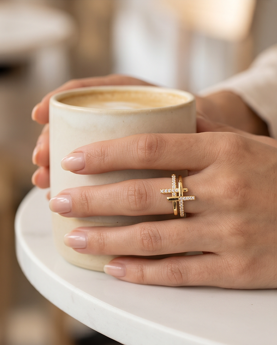 Eterna Cross Ring