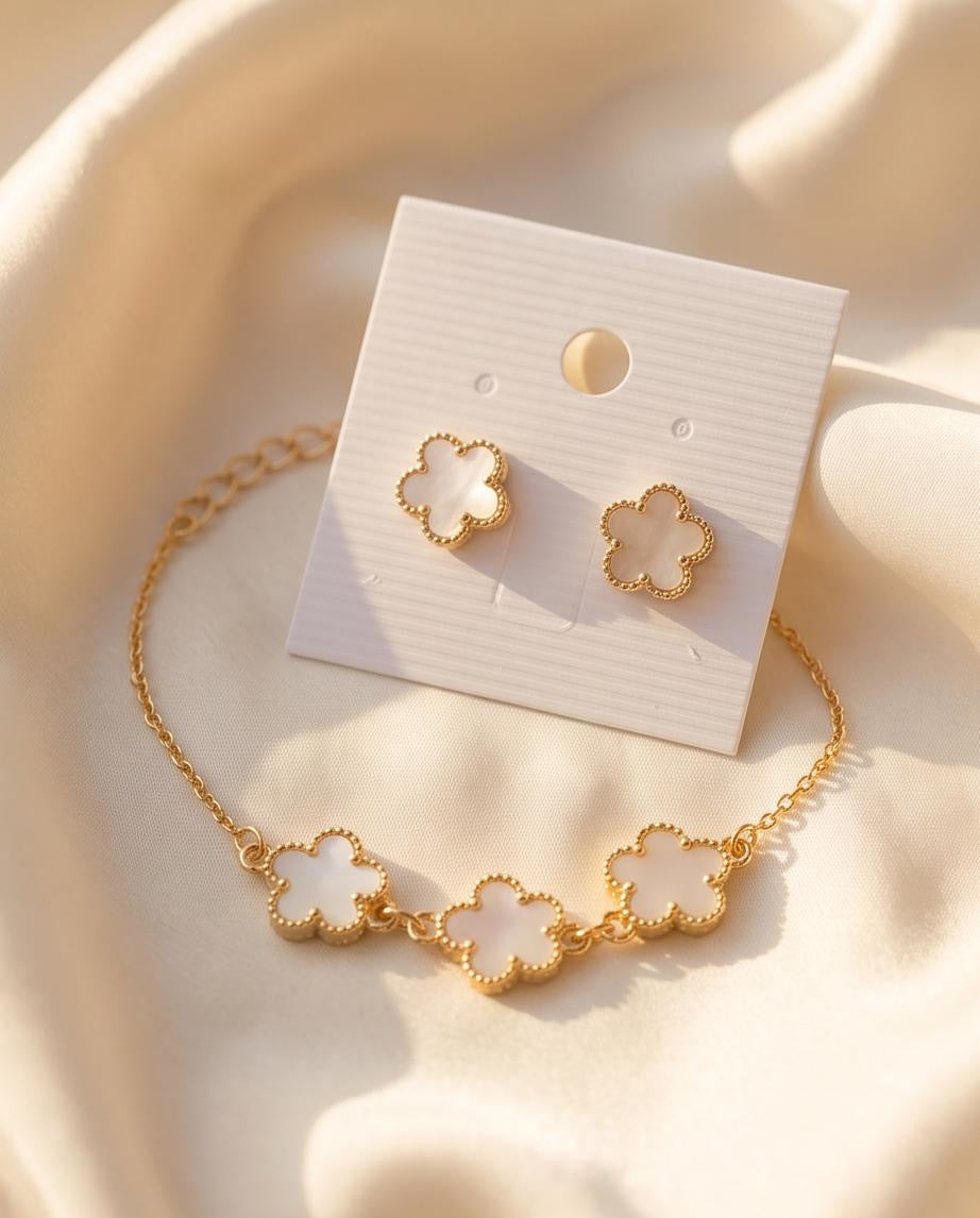 Fleur Bracelet & Fleur Studs