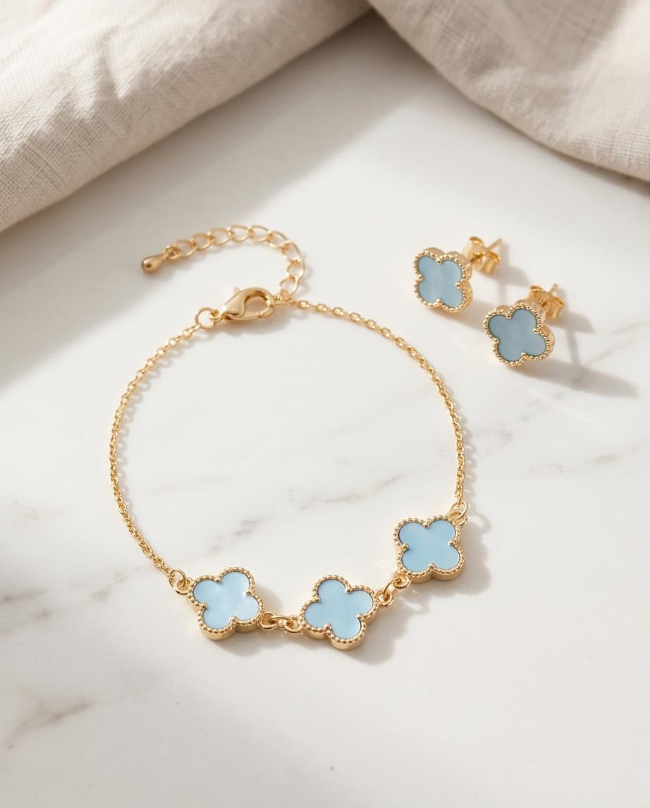 Fleur Bracelet & Fleur Studs