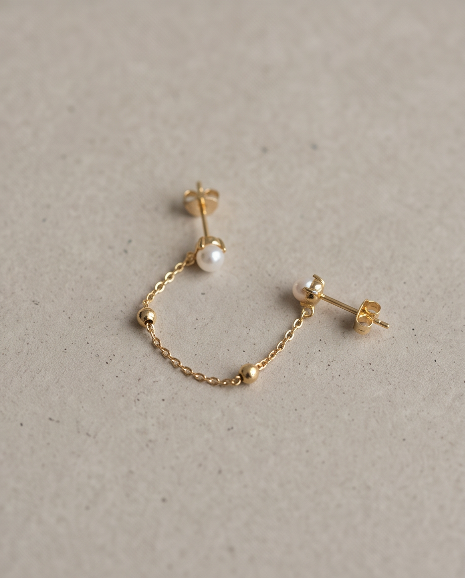 Amélie Pearl Chain Earrings (Pair)