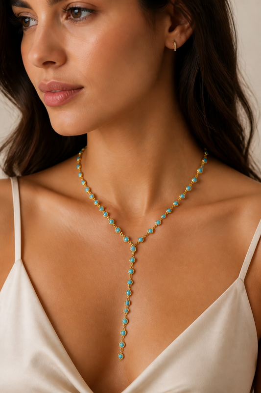Azure Lariat Necklace