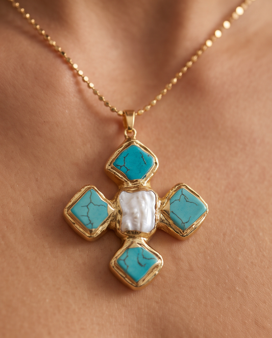 Santorini Cross Necklace