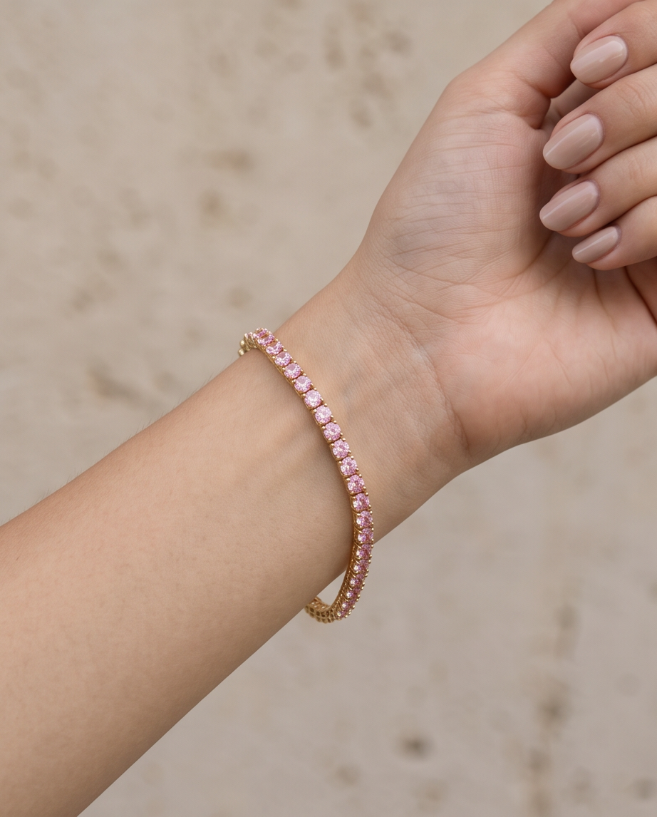 Pink Tennis Bracelet