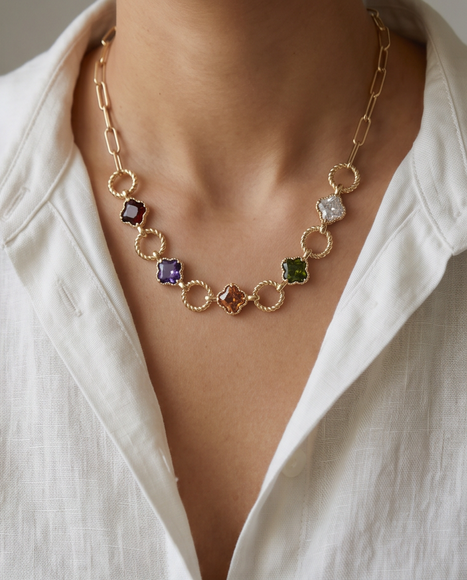 Aurora Clover Necklace
