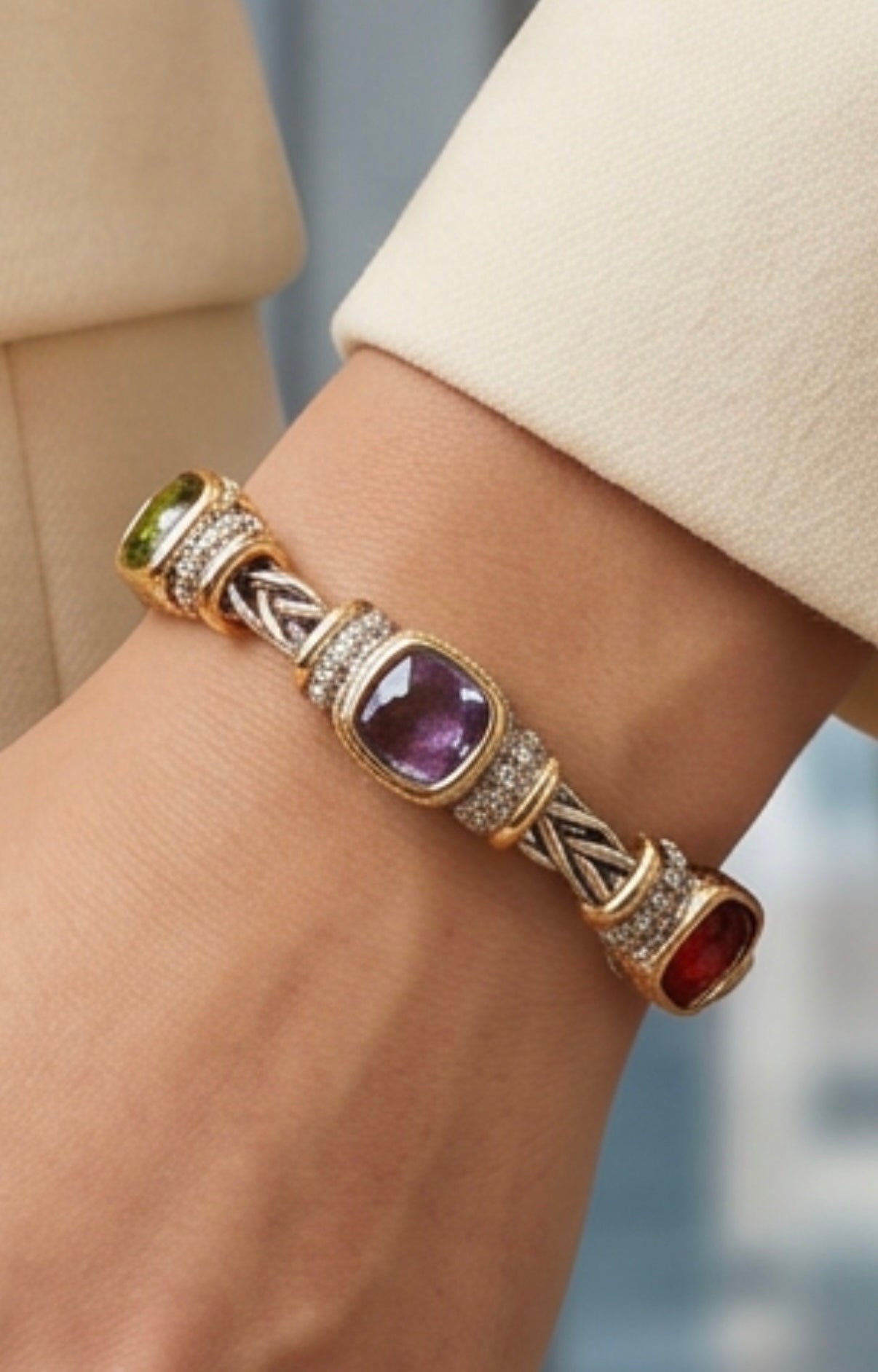 Amethyst Mosaic Cuff