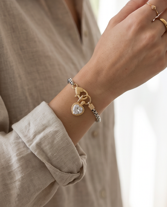 Belle Crystal Heart Bracelet