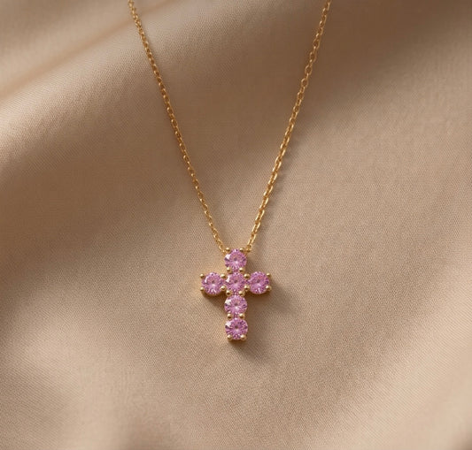 Gemstone Cross Necklace