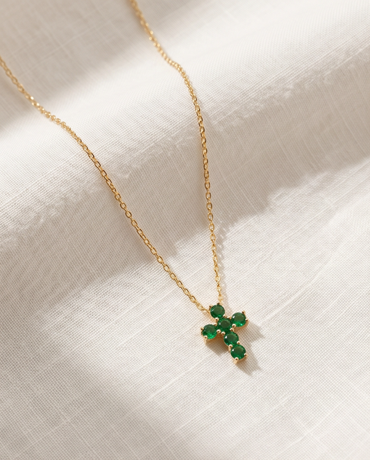 Gemstone Cross Necklace