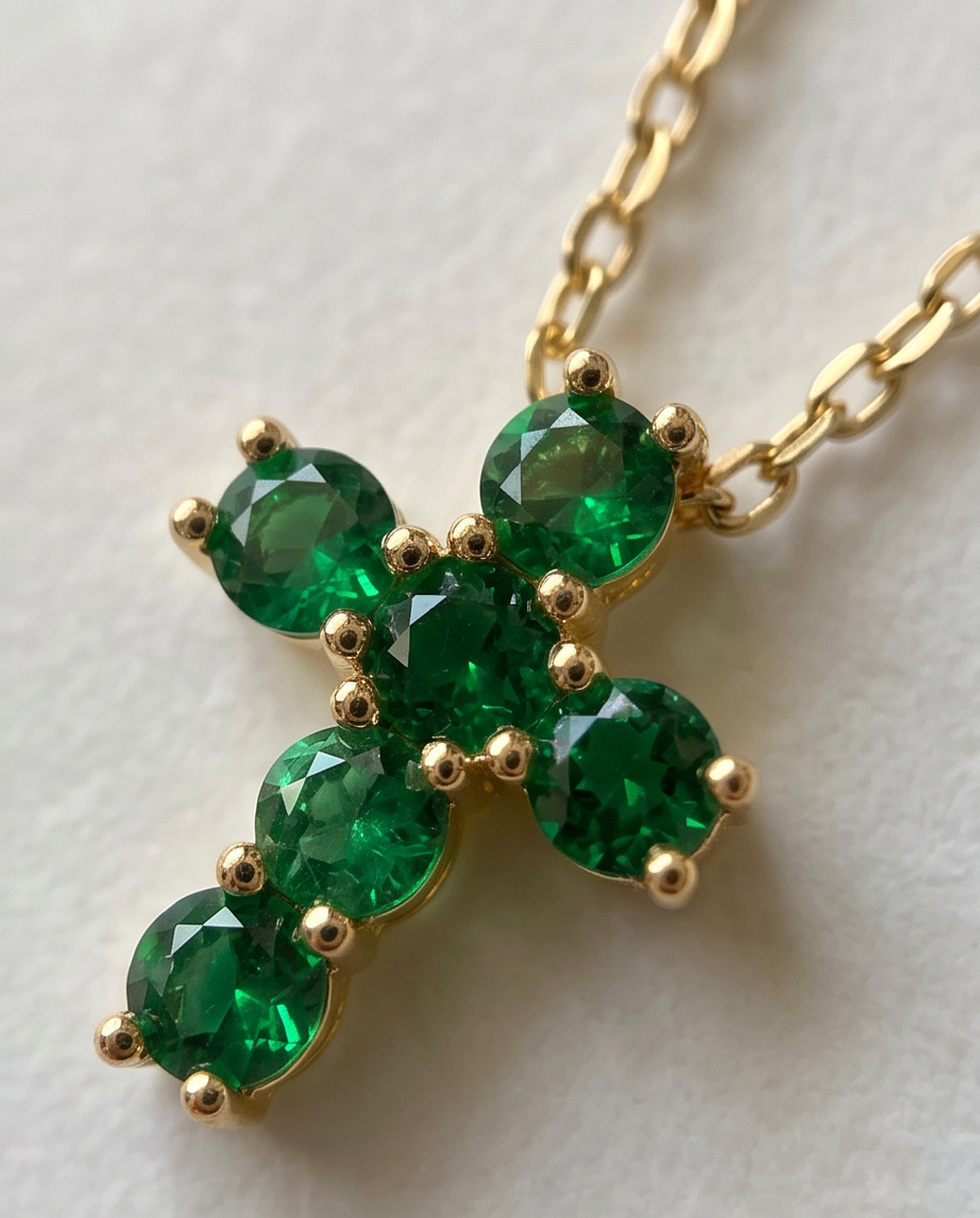 Gemstone Cross Necklace
