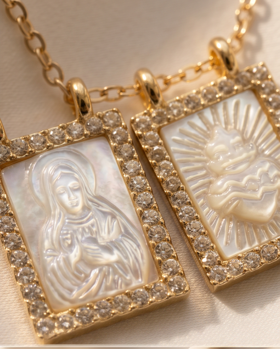 Mother of Pearl Scapular Necklace