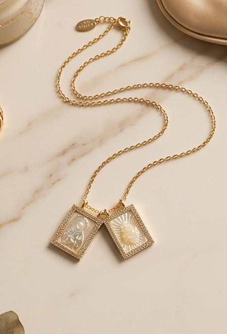 Mother of Pearl Scapular Necklace