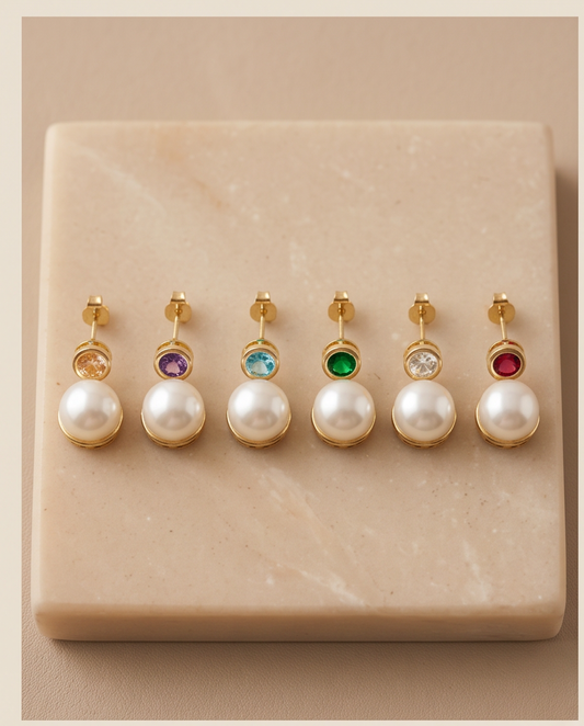 Birthstone Pearl Earrings
