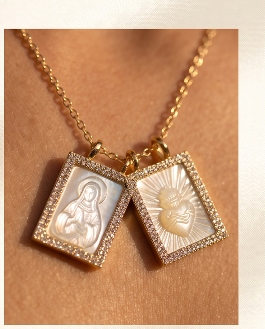 Mother of Pearl Scapular Necklace